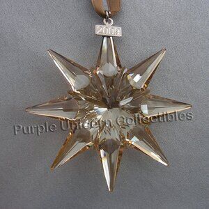 Swarovski Crystal 2009 SCS Annual Edition Gold Star/Snowflake Christmas Ornament